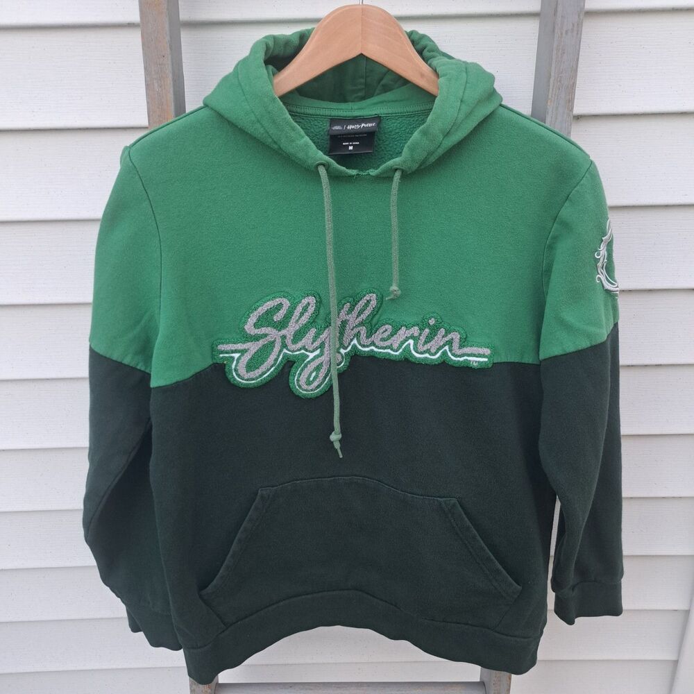 Box Lunch Harry Potter Slytherin Crest Hoodie Black Green Sweatshirt Unisex